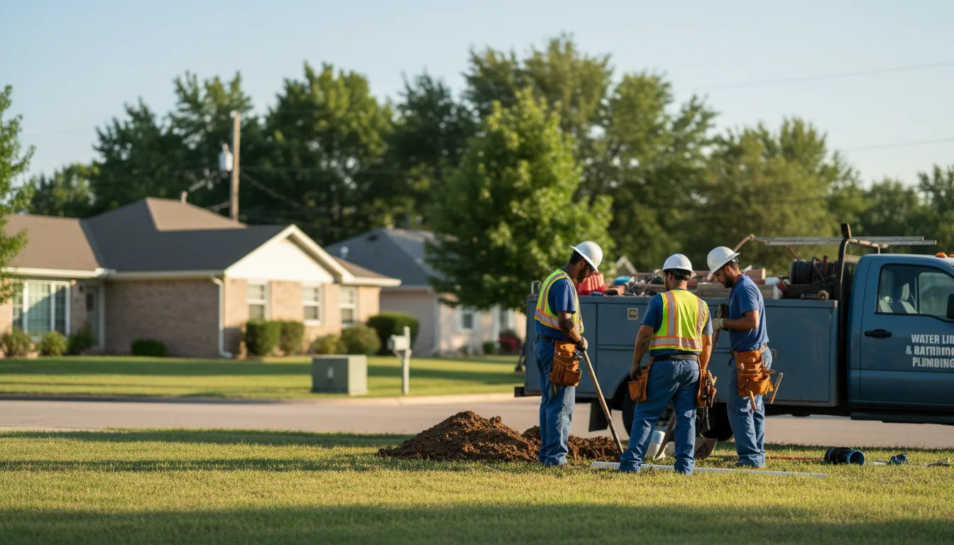 Residential water line and bathroom plumbing service in Hayes Center, NE